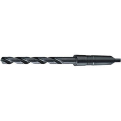 Taper Shank Drill Bit: 0.6875″ Dia, 2MT, 118 °, High Speed Steel Oxide Finish, 9.25″ OAL, Radial Point, Spiral Flute