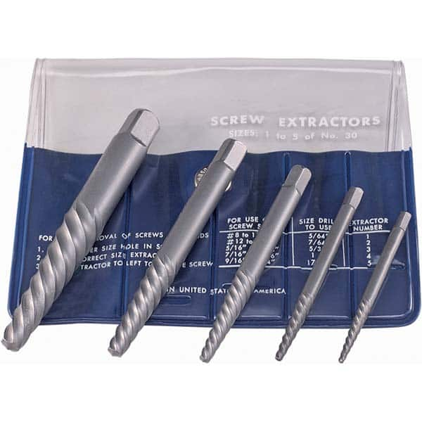 Cle-Line - Bolt Extractor Sets Tool Type: Screw Extractor Number of Pieces: 5.000 - Top Tool & Supply