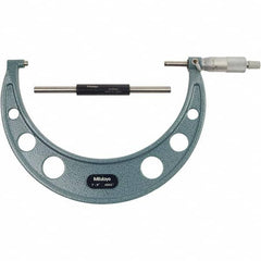 Mechanical Outside Micrometer: 8″ Range, 0.0001″ Graduation  ±.000200″ Accuracy, Ratchet Stop Thimble, Rotating Spindle, Calibrated