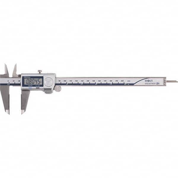 Mitutoyo - 0 to 8" Range, 0.0005" Resolution, IP67 Electronic Caliper - Top Tool & Supply