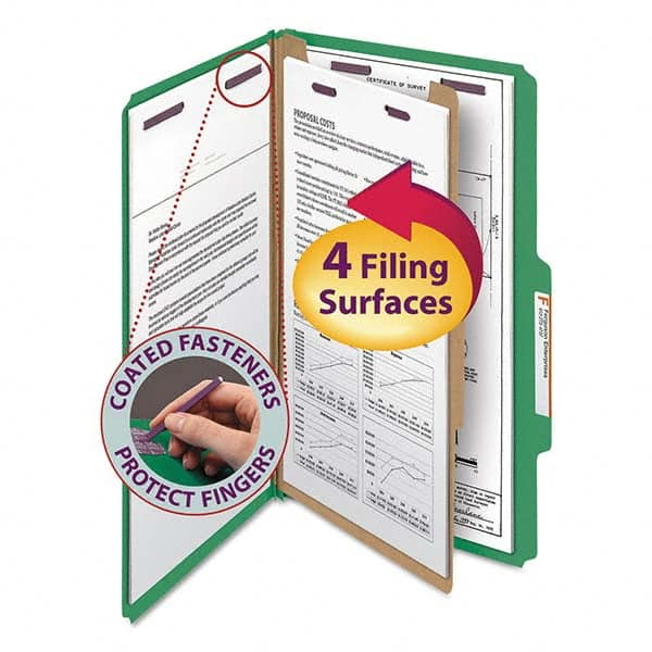 SMEAD - File Folders, Expansion Folders & Hanging Files Folder/File Type: Classification Folders with Tob Tab Fastener Color: Green - Top Tool & Supply