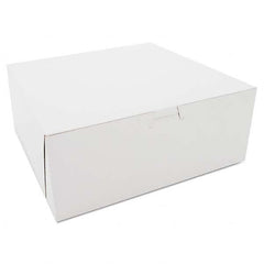 SCT - Bakery Boxes, White, Kraft, 10W x 10D x 4H - Top Tool & Supply