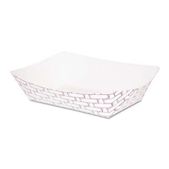 Boardwalk - Paper Food Baskets, 1 lb Capacity, Red/White, 1000/Carton - Top Tool & Supply