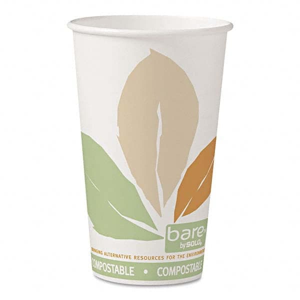 DART - Bare by Solo Eco-Forward PLA Paper Hot Cups, Leaf Design, 16 oz, 1000/Carton - Top Tool & Supply