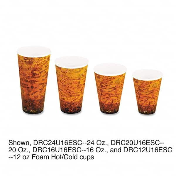 DART - Foam Hot/Cold Cups, 16 oz, Brown/Black, 1000/Carton - Top Tool & Supply