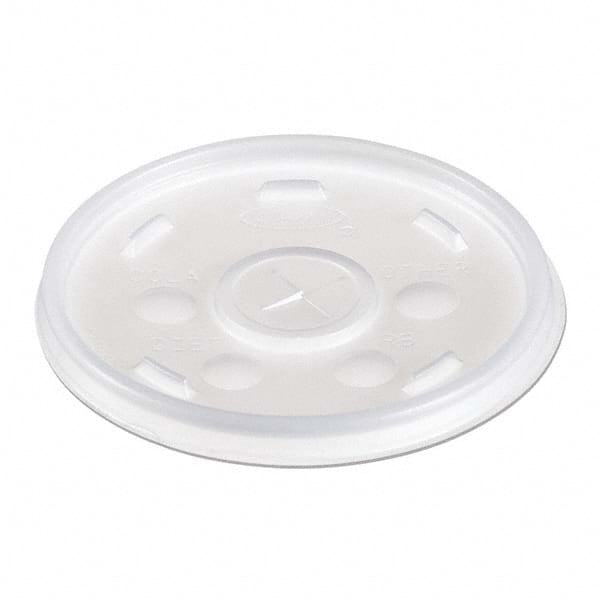 DART - Plastic Lids, for 12 oz Hot/Cold Foam Cups, Slip-Thru Lid, White, 1000/Carton - Top Tool & Supply