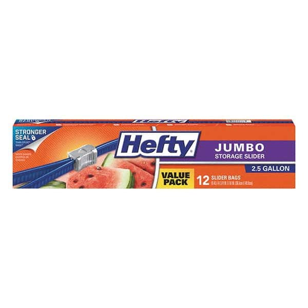 Hefty - Reclosable Food & Sandwich Bags Volume Capacity: 2.5 Gal. Width (Inch): 14-3/8 - Top Tool & Supply