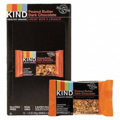 KIND - Snacks, Cookies, Candy & Gum Breakroom Accessory Type: Granola Bars Breakroom Accessory Description: Healthy Grains Bar, Peanut Butter Dark Chocolate, 1.2 oz, 12/Box - Top Tool & Supply