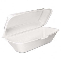 DART - Foam Hoagie Container with Removable Lid, 9-4/5 x 5-3/10 x 3-3/10, White, 125/Bag - Top Tool & Supply