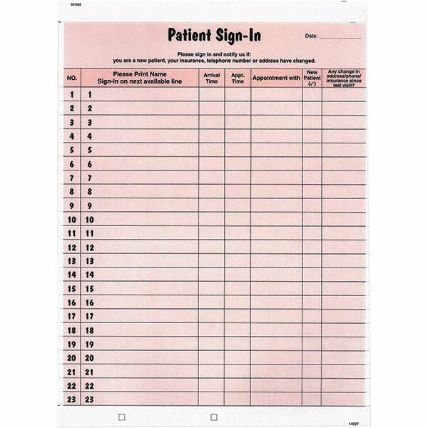 Tabbies - Note Pads, Writing Pads & Notebooks Writing Pads & Notebook Type: Sign-In Label Form Size: 8-1/2 x 11-5/8 - Top Tool & Supply