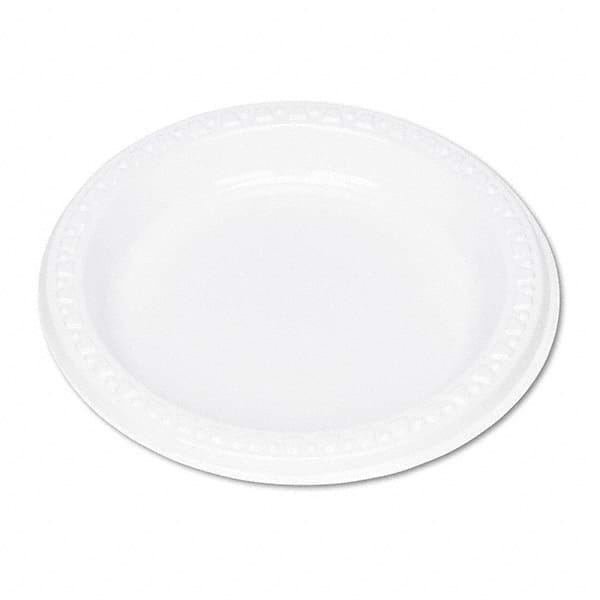 Tablemate Products - Plastic Dinnerware, Plates, 6" Diam, White, 125/Pack - Top Tool & Supply