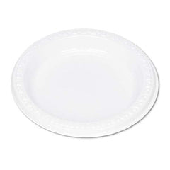 Tablemate Products - Plastic Dinnerware, Plates, 6" Diam, White, 125/Pack - Top Tool & Supply