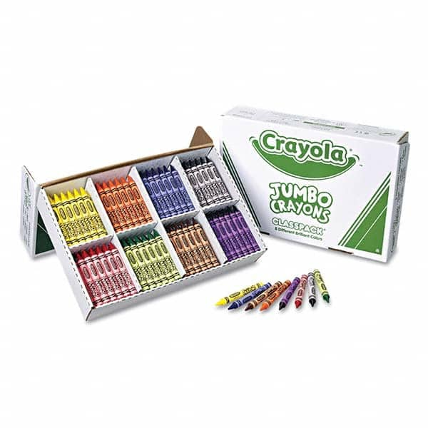 Crayola - Markers & Paintsticks Type: All Purpose Wax Crayon Color: Black; Blue; Brown; Green; Orange; Red; Violet; Yellow - Top Tool & Supply