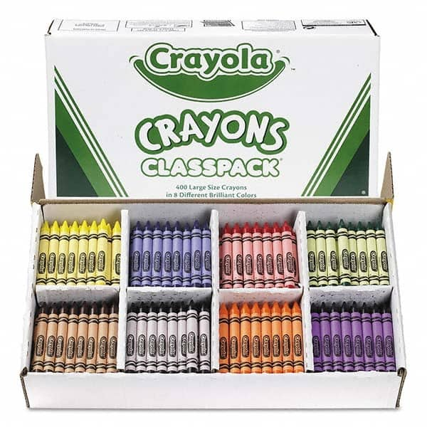 Crayola - Markers & Paintsticks Type: All Purpose Wax Crayon Color: Black; Blue; Brown; Green; Orange; Red; Violet; Yellow - Top Tool & Supply