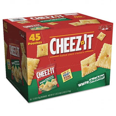 Sunshine - Snacks, Cookies, Candy & Gum Breakroom Accessory Type: Crackers Breakroom Accessory Description: Cheez-it Crackers, 1.5 oz Bag, White Cheddar, 45/Carton - Top Tool & Supply