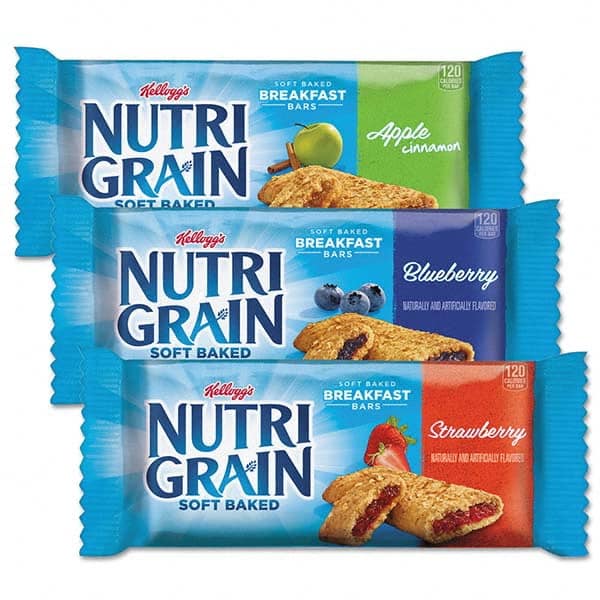 Kellogg's - Snacks, Cookies, Candy & Gum Breakroom Accessory Type: Cereal Bar Breakroom Accessory Description: Nutri-Grain Cereal Bars, Asstd: Apple, Blueberry, Strawberry, 1.3oz Bar, 48/Ctn - Top Tool & Supply