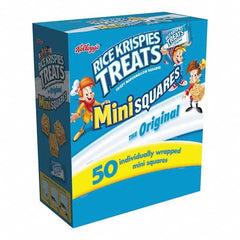 Kellogg's - Snacks, Cookies, Candy & Gum Breakroom Accessory Type: Snack Breakroom Accessory Description: Rice Krispies Treats, Mini Squares, 0.39 oz, 50/Box - Top Tool & Supply