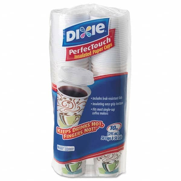 Dixie - Combo Bag, Paper Hot Cups, 10 oz, 50/Pack - Top Tool & Supply