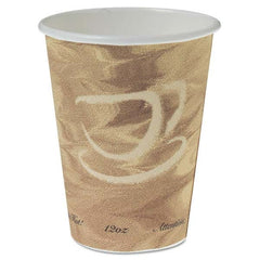 DART - Mistique Polycoated Hot Paper Cup, 12 oz, Printed, Brown, 50/Bag - Top Tool & Supply