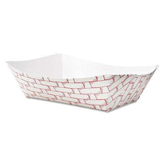 Boardwalk - Paper Food Baskets, 3lb Capacity, Red/White, 500/Carton - Top Tool & Supply