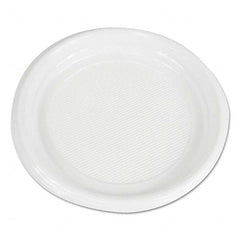 Boardwalk - Hi-Impact Plastic Dinnerware, Plate, 9" Diam, White, 500/Carton - Top Tool & Supply