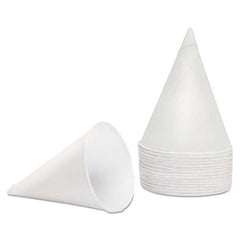 Konie - Rolled Rim, Poly Bagged Paper Cone Cups, 4.5 oz, White, 5000/Carton - Top Tool & Supply