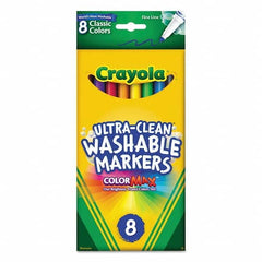 Crayola - Markers & Paintsticks Type: Washable Marker Color: Black; Blue; Brown; Green; Orange; Red; Violet; Yellow - Top Tool & Supply