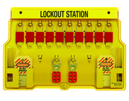 Padllock Wall Station - 15-1/2 x 22 x 1-3/4''-With (10) 1106 Aluminum Padlocks - Top Tool & Supply