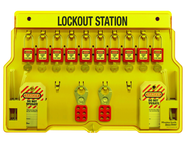 Padllock Wall Station - 22 x 22 x 1-3/4''-With (20) Xenoy Padlocks - Top Tool & Supply