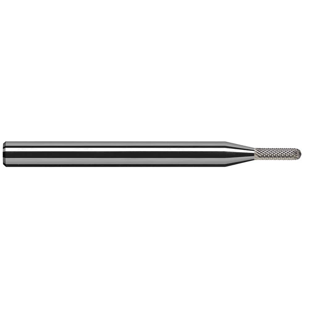 Harvey Tool - 1/4" Cut Diam, 1/4" Shank Diam, Solid Carbide Double Cut Ball Burr