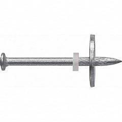 Powder Actuated Pins & Threaded Studs; Type: Drive Pin w/ Washer; Shank Length (mm): 19.000; Shank Diameter (mm): 19.000; Head Diameter (mm): 8.000; Material: Steel; Thread Length (Inch): 0; Finish/Coating: Zinc; Washer Diameter (Inch): 3/4; Material Appl