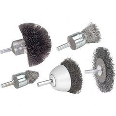 WALTER Surface Technologies - 2" OD, 1/4" Arbor Hole, Knotted Stainless Steel Wheel Brush - Top Tool & Supply