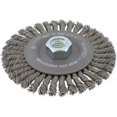 WALTER Surface Technologies - 6-7/8" OD, 5/8-11 Arbor Hole, Stringer Bead Steel Wheel Brush - Top Tool & Supply