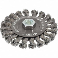 WALTER Surface Technologies - 6" OD, 5/8-11 Arbor Hole, Knotted Steel Wheel Brush - Top Tool & Supply