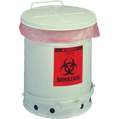 Justrite - Biohazardous & Step-Open Trash Cans Label: Bio-Hazard Capacity (Gal.): 6 - Top Tool & Supply