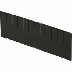 LEWISBins+ - 7-3/8" High, Black Bin Divider - Use with DC3080, Short Side Measures 7.4" Tall - Top Tool & Supply