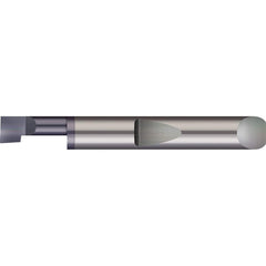 Boring Bar: 0.29″ Min Bore, 1-1/4″ Max Depth, Right Hand Cut, Solid Carbide 5/16″ Shank Dia, 2-1/2″ OAL, 0.005″ Corner Radius