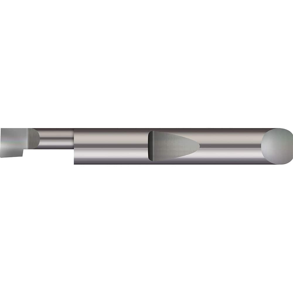 Boring Bar: 0.32″ Min Bore, 2″ Max Depth, Right Hand Cut, Solid Carbide 3/8″ Shank Dia, 3-1/2″ OAL, 0.005″ Corner Radius