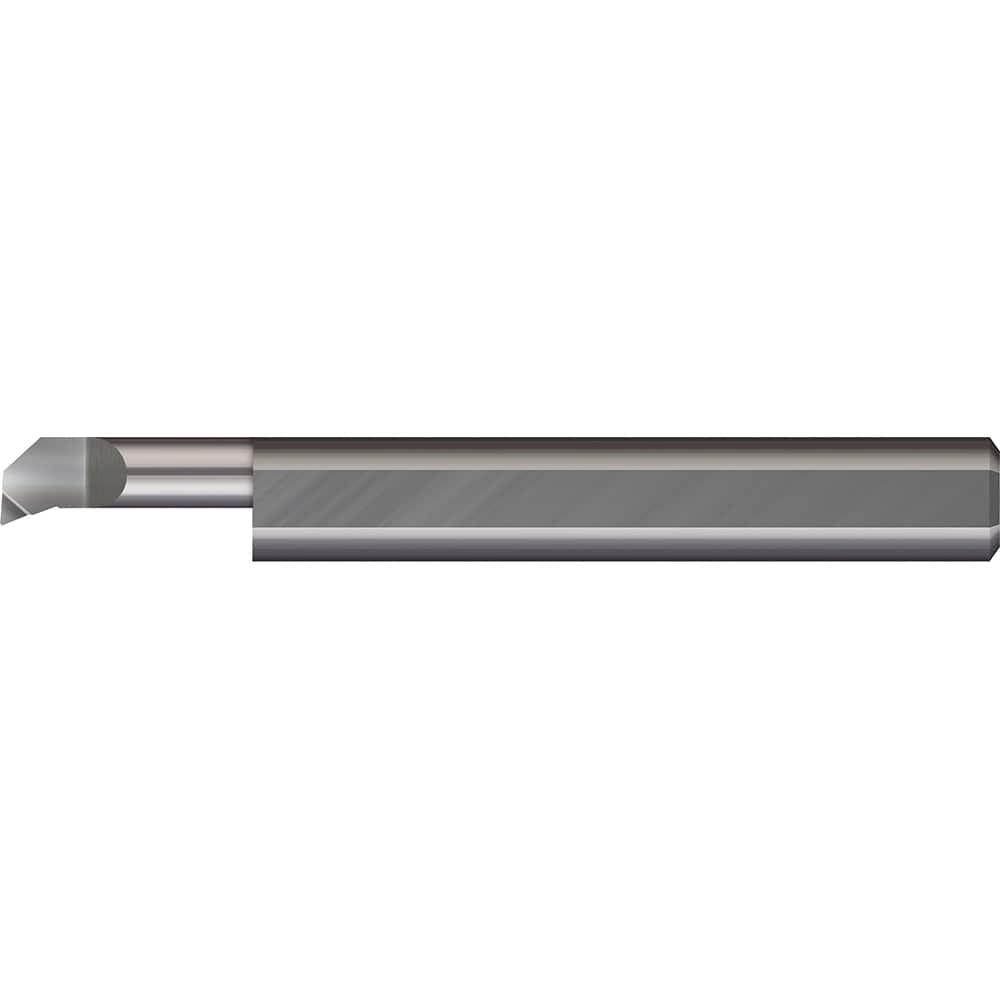 Boring Bar: 0.32″ Min Bore, 2.1″ Max Depth, Right Hand Cut, Solid Carbide 3/8″ Shank Dia, 3-1/2″ OAL, 0.006″ Corner Radius