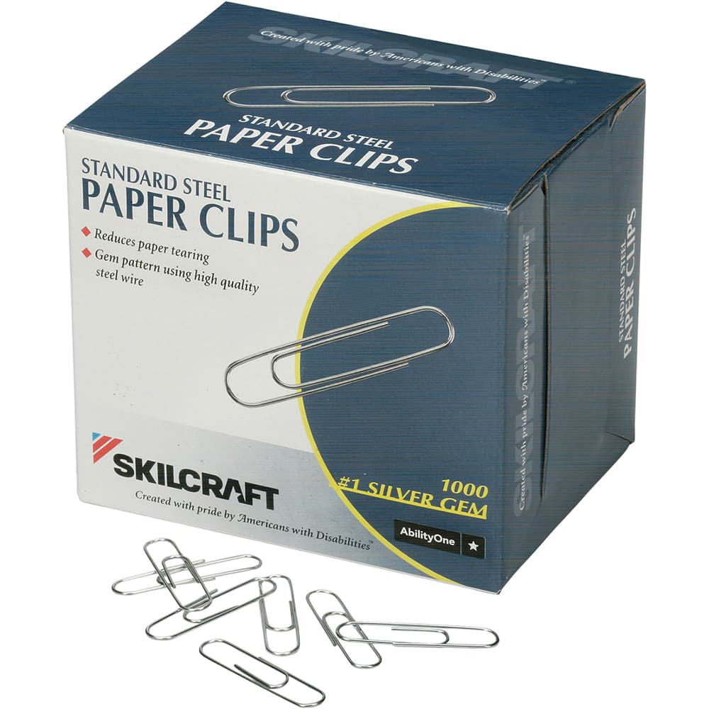 Ability One - Binder Clips; Binder Type: Paper Fastener ; Color: Silver - Exact Industrial Supply