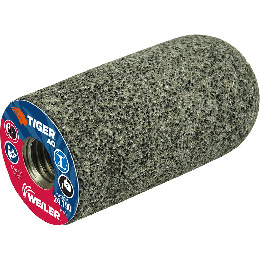 Weiler - Cones & Plugs; Head Thickness (Inch): 3.00 ; Abrasive Material: Aluminum Oxide ; Grit: 24 ; Grade: Coarse ; Wheel Type Number Code: 18R ; Arbor Hole Thread Size: 5/8-11 - Exact Industrial Supply