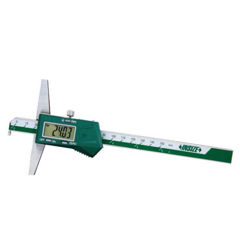 Insize USA LLC - Electronic Depth Gages; Minimum Measurement (mm): 0.00 ; Minimum Measurement (Decimal Inch): 0.0000 ; Maximum Measurement (Decimal Inch): 6.0000 ; Maximum Measurement (mm): 150.00 ; Resolution (mm): 0.01 ; Resolution (Decimal Inch): 0.00 - Exact Industrial Supply