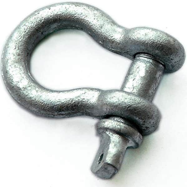 PRO-SOURCE - Shackles; Nominal Chain Size: 1/2 ; Load Limit (Ton): 2.00 ; Type: Anchor ; Pin Type: Screw ; Material: Carbon ; Jaw Inside Height (Inch): 5/8 - Exact Industrial Supply