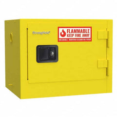 Strong Hold - Safety Cabinets Hazardous Chemical Type: Flammable and Combustible Liquids Color: Yellow - Top Tool & Supply