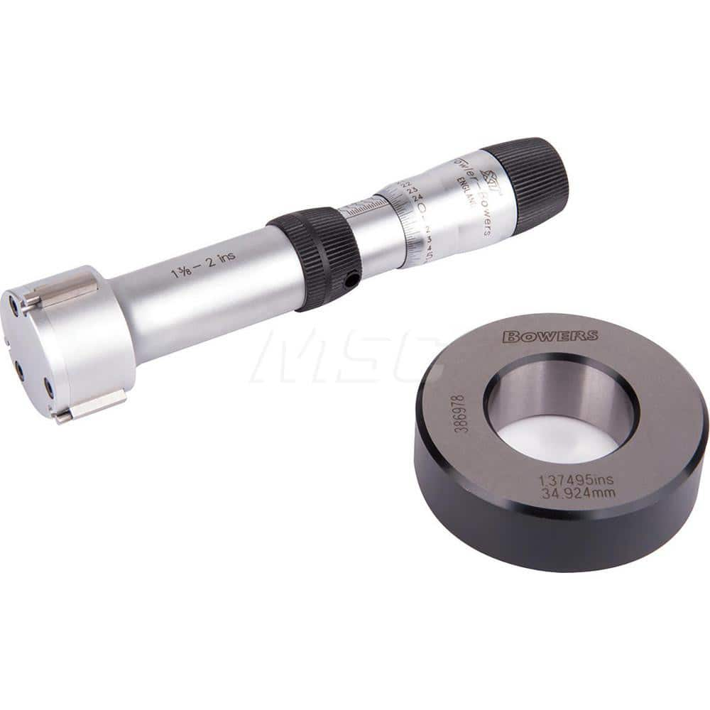 Mechanical Inside Micrometer: 1 to 2″ Range Ratchet Thimble