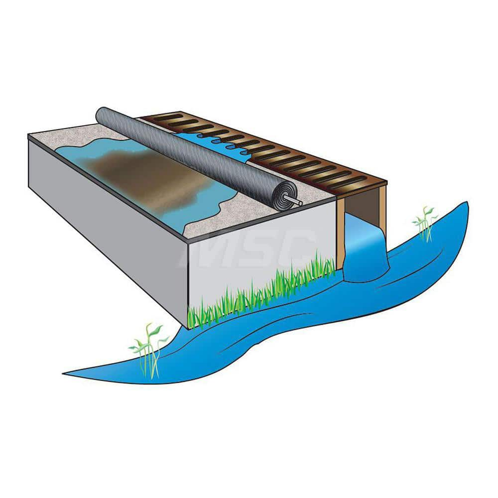 Filter Boom: Trench Drains, 3″ Dia, 8' OAL, 3.3 gal Absorption, Ultra-X-Tex, Gray