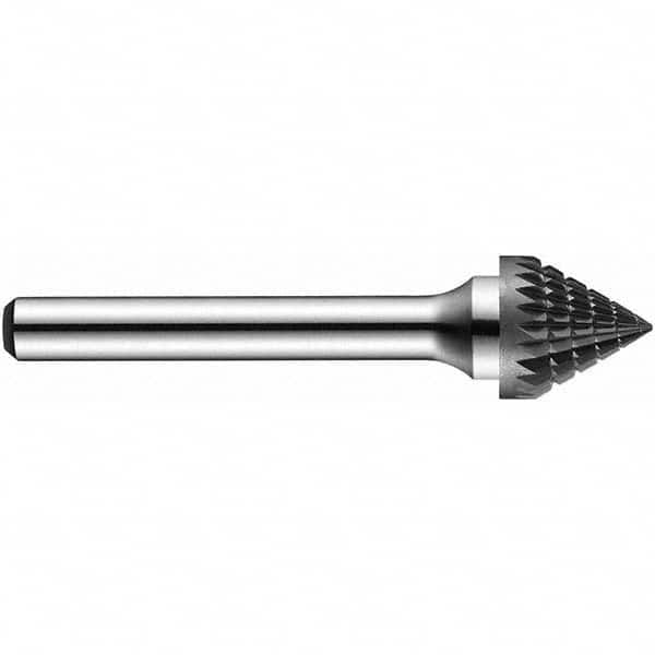 Precision Twist Drill - 1/4" Cut Diam, 1/4" Shank Diam, Carbide Double Cut Tree Burr with Radius - Top Tool & Supply