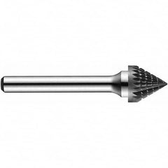 Precision Twist Drill - 1/4" Cut Diam, 1/4" Shank Diam, Carbide Double Cut Tree Burr with Radius - Top Tool & Supply