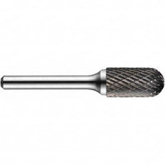 Precision Twist Drill - 1/2" Cut Diam, 1/4" Shank Diam, Carbide Double Cut Cylinder Ball End Burr - Top Tool & Supply