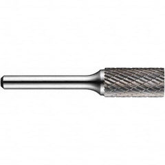 Precision Twist Drill - 1/8" Cut Diam, 1/8" Shank Diam, Carbide Double Cut Cylinder Burr with End Cut - Top Tool & Supply